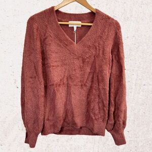 Dear John V-Neck Sweater in Brown and Pink